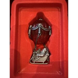 Lenox Santa's Expedition Pewter Christmas Tree Ornament Hot Air Balloon Box